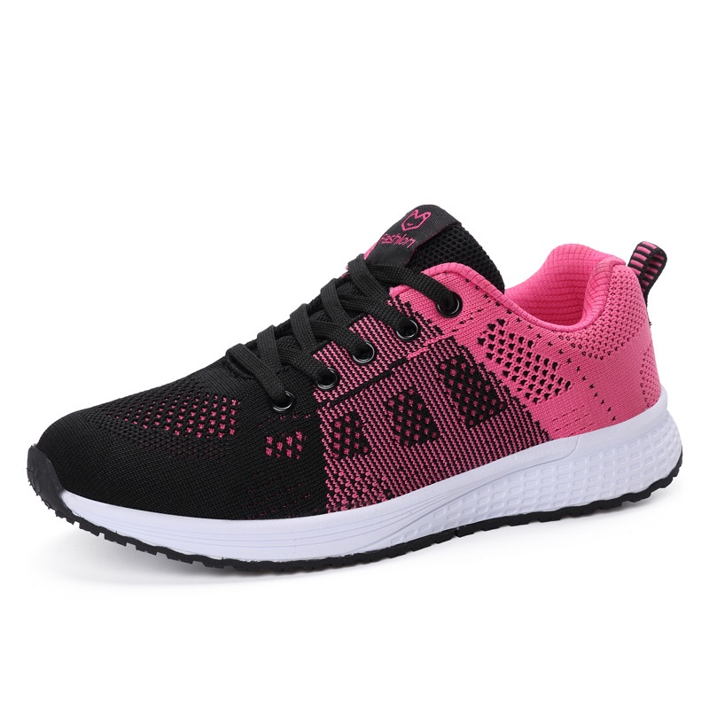 DNY Sepatu Olahraga Wanita Import Sneakers Lari Cewek Kekinian Terbaru 0103-1705 Hitam Pink