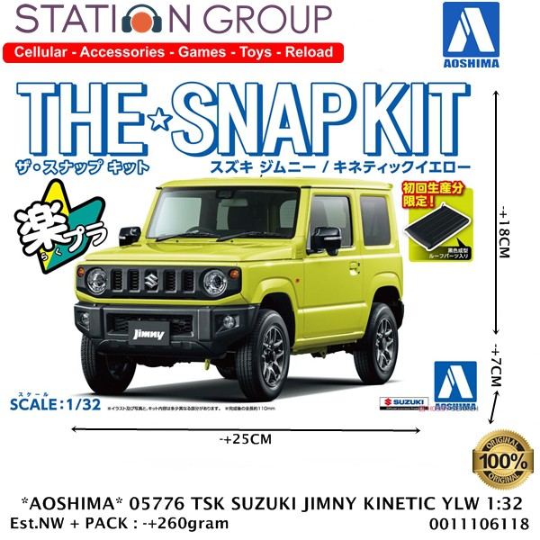 AOSHIMA 05776 THE SNAP KIT SUZUKI JIMNY (KINETIC YELLOW) 1-32 20 - MODEL KIT