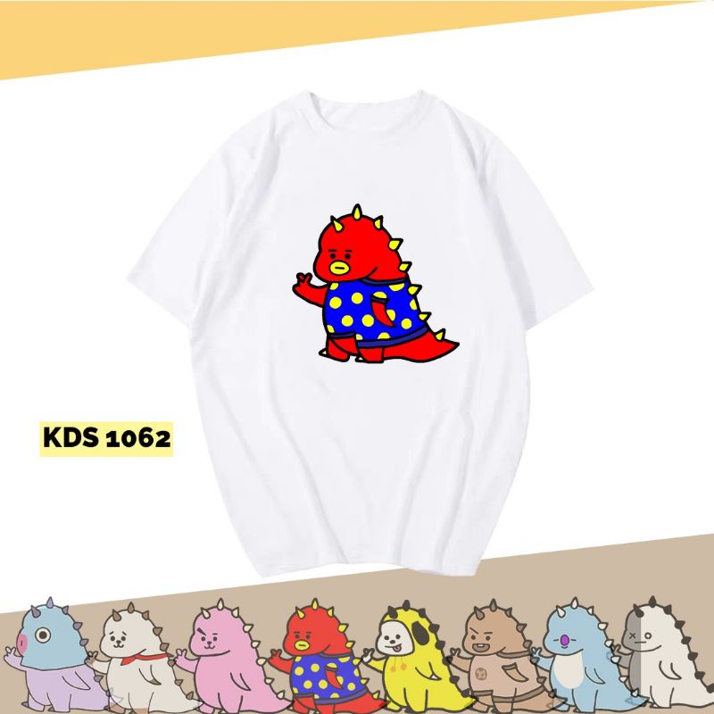 T-SHIRT BT21 DINO/KAOS DEWASA BTS DINO UNISEX PREMIUM