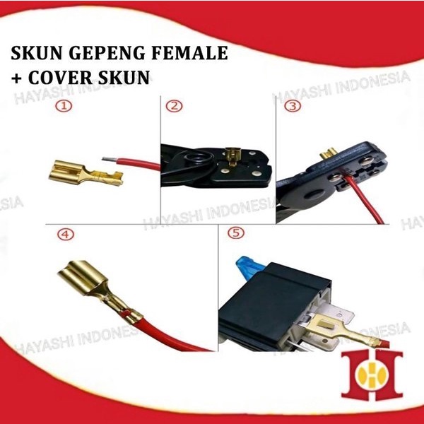 Skun Kabel Gepeng Cewek Female Soket Terminal Sekun Motor Konektorr-100pcs