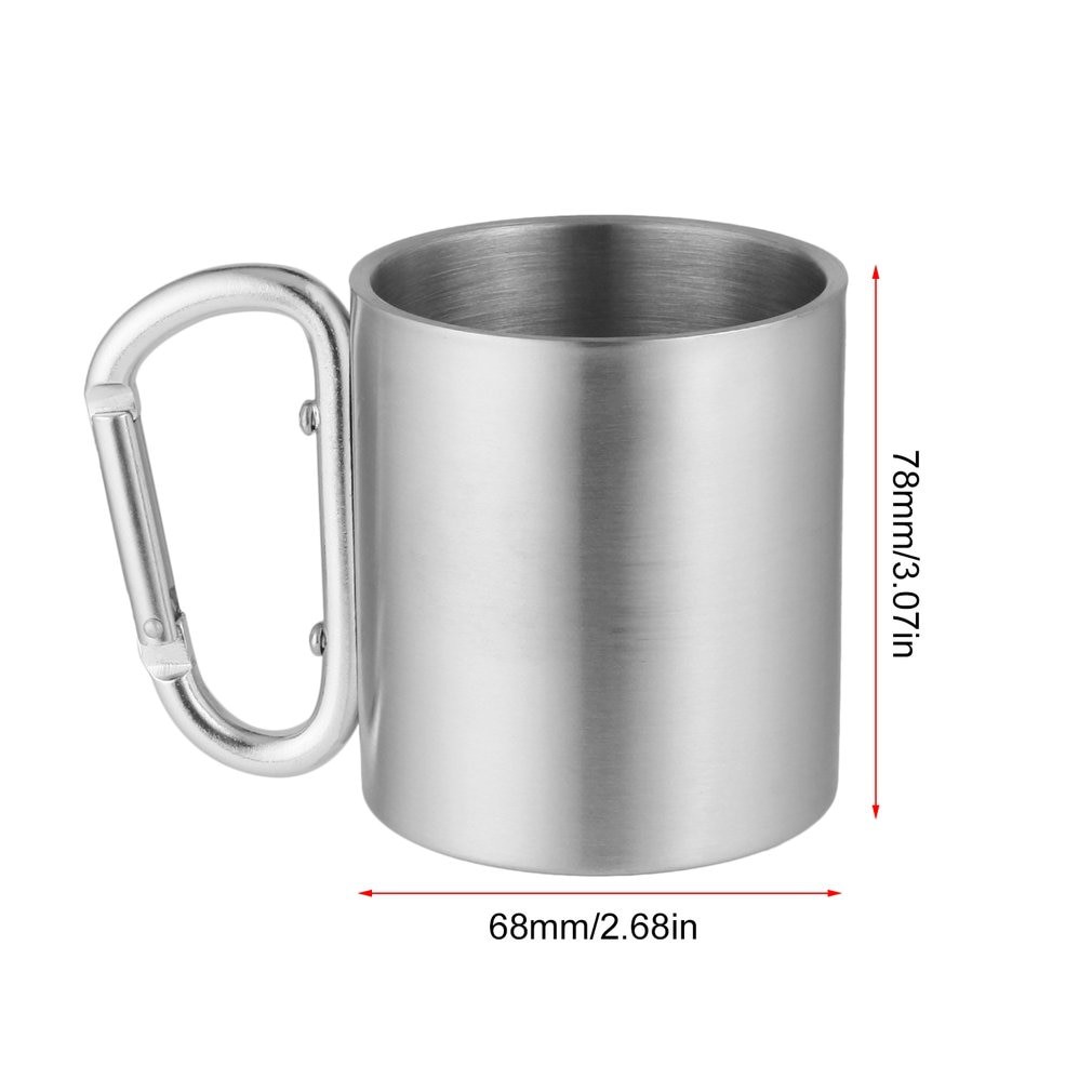 OneTwoCups Gelas Cangkir Carabiner Stainless Steel 220ml  - Silver