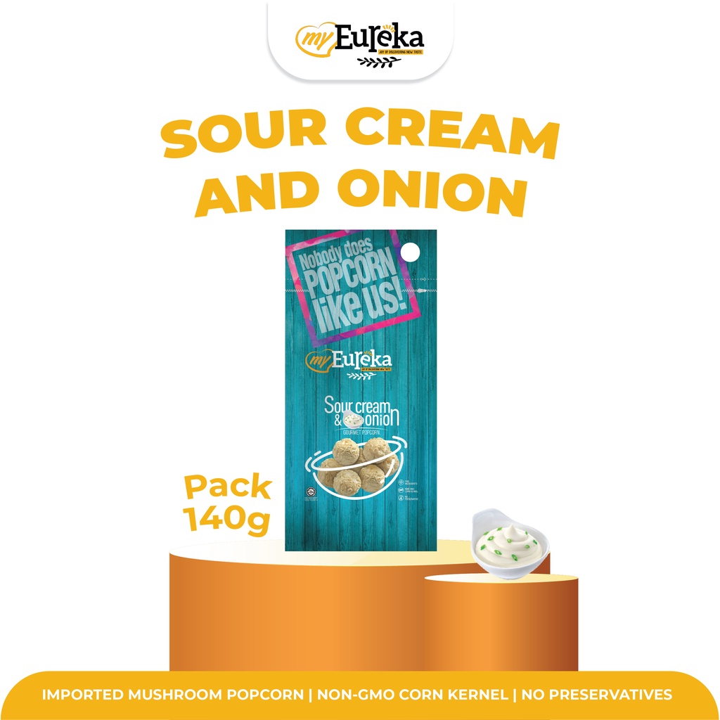 

Eureka Popcorn Sour Cream & Onion 140g | Snack Cemilan Impor