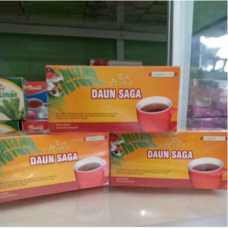 

Teh celup DAUN SAGA herbal untuk mengobati sakit batuk original produk sudah BPOM