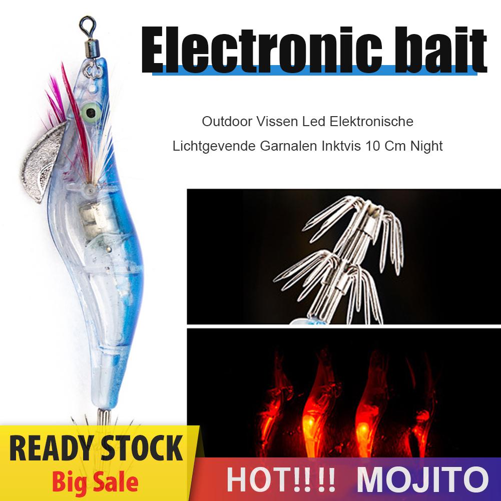 Umpan Pancing Elektronik Bentuk Udang / Cumi-Cumi Dengan Lampu Led