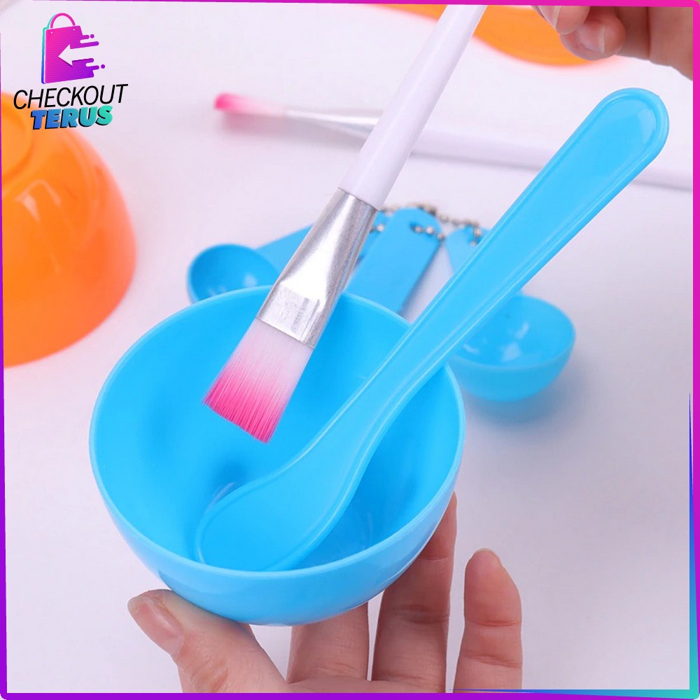 CT K28 Mangkok Masker Set 4IN1 Mask Bowl Mangkuk Set Dengan Kuas Sendok dan Pengaduk Masker Alat Perawatan Wajah