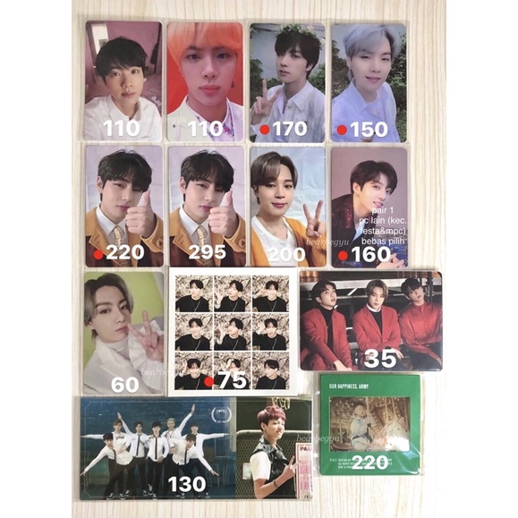 [READ DESC] OFFICIAL BTS PHOTOCARD JIN ANSWER POB BE ESS TAEHYUNG JUNGKOOK TEAR O FESTA LD PWS YOONG