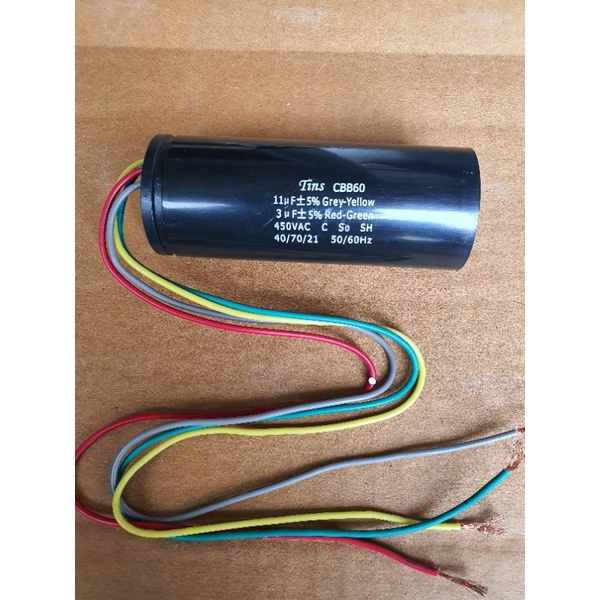 kapasitor mesin cuci 3+11uf untum mc sharp aqua merek tin