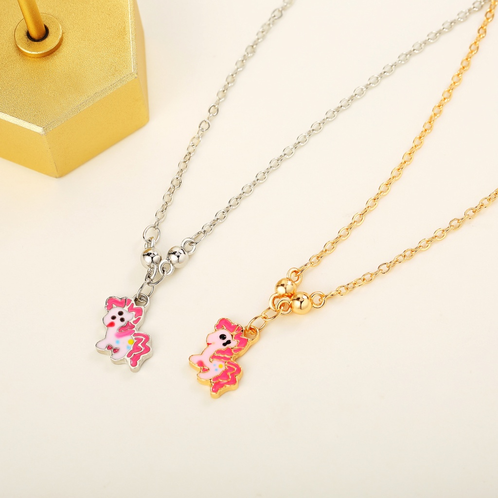Y482 [COD✔] Kalung Anak Titanium Little Pony Anti Karat Kalung Anak Perempuan Liontin Unicorn 18k Gold Jewelry Untuk Anak