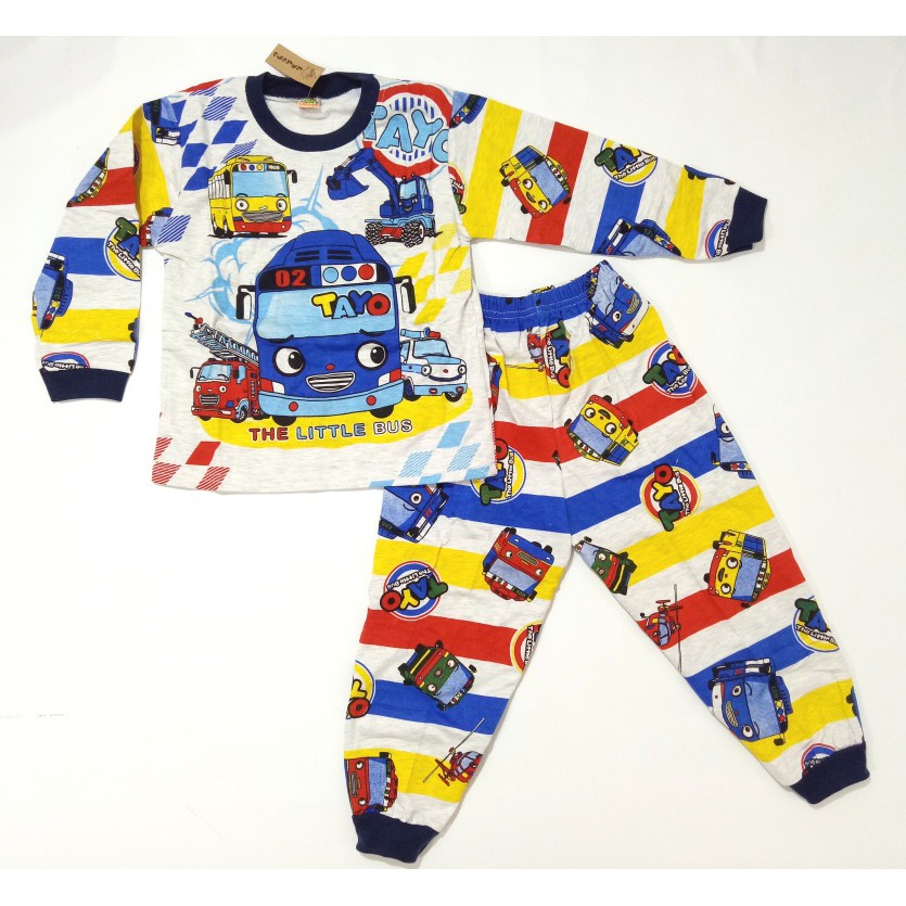 SETELAN BAJU TIDUR / PIYAMA ANAK KAKUGO MOTIF" TAYO"