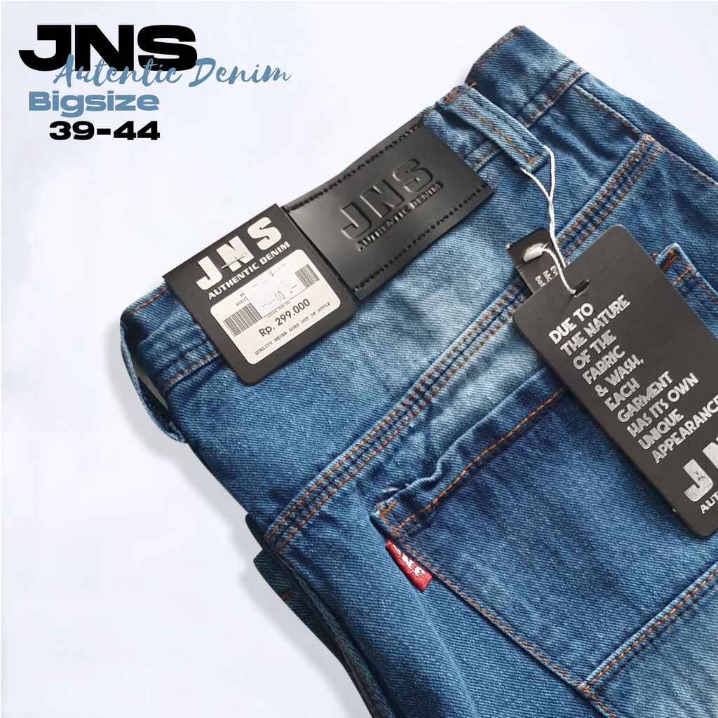 Jeans pria pendek  JNS DENIM jumbo original emba biru Jeans pendek lea 39 sampai 44