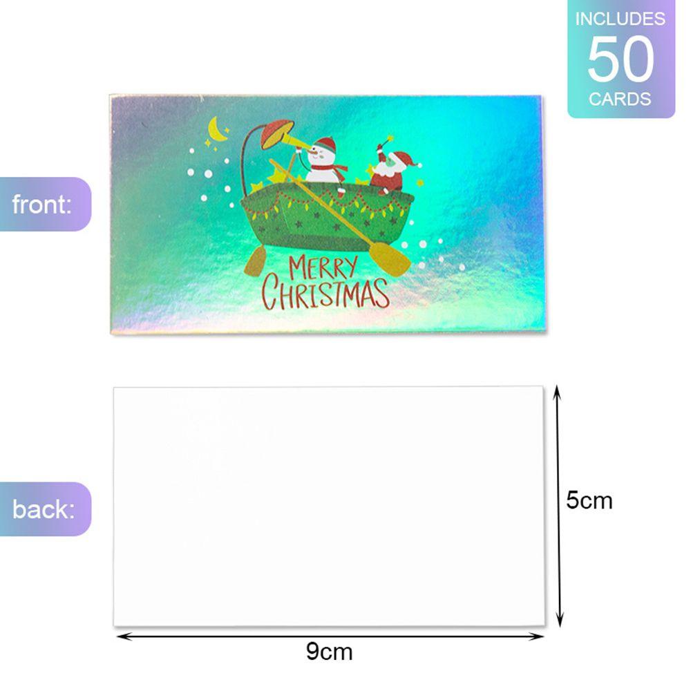 Solighter 50pcs Party Cardstock Berkah Natal Rainbow Laser Postcard