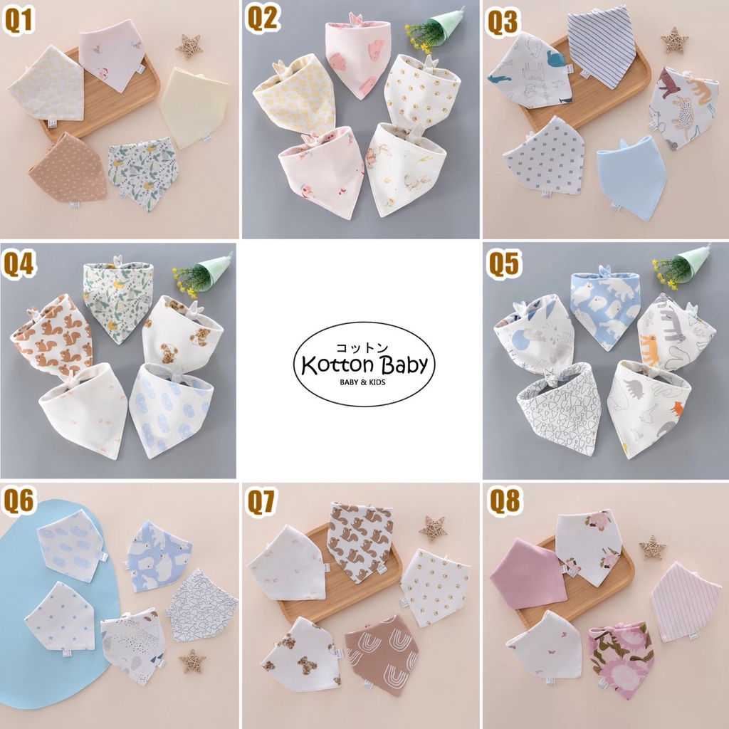 [5pcs] Premium BIB SLABBER BAYI SET CELEMEK TATAKAN LIUR ANAK NMD Q catalog