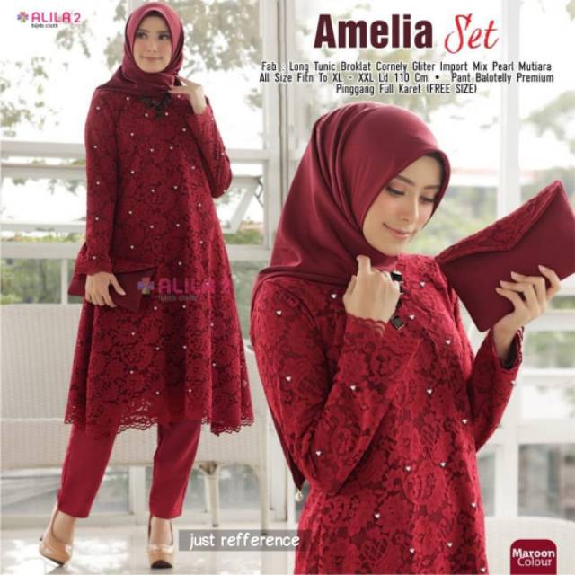 AMELIA SET (Tunik Brokat+Celana)