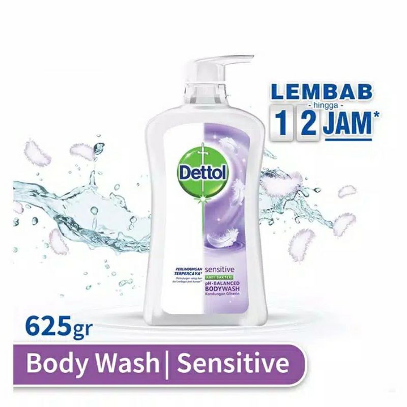 Dettol Body Wash 625gr Sabun Mandi Cair Botol Pump 625 gr All Varian Original