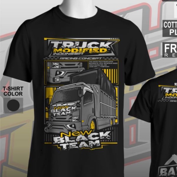 Kaos Truk Black Team Kaos Lengan Pendek Kaos Truk Oleng Dewasa