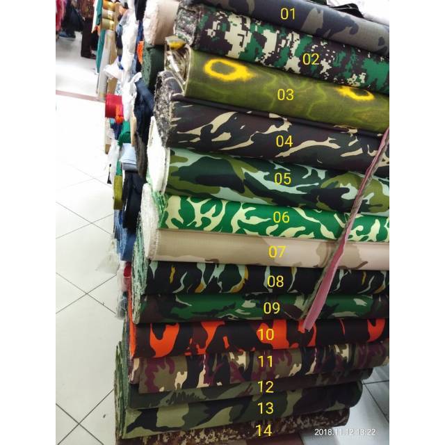 Kain semi drill/army/bahan loreng milliter bahan kemeja dan celana