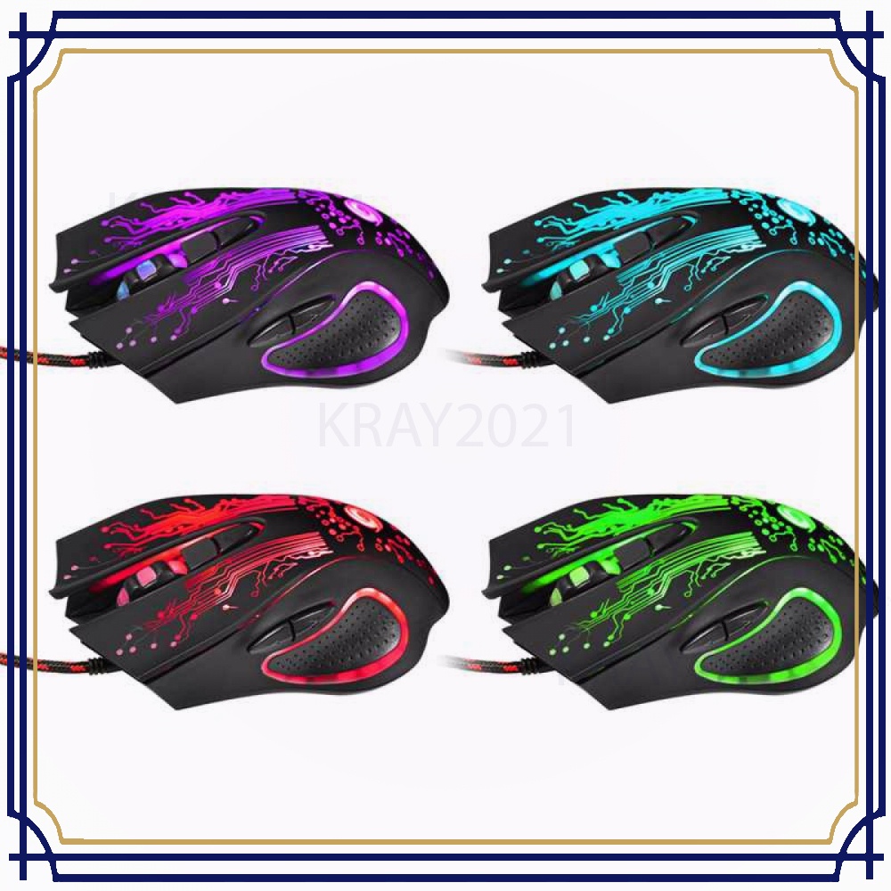 Mouse Gaming USB 3200 DPI dengan LED RGB - X13