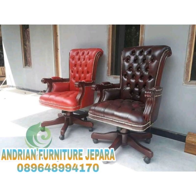 kursi Direktur jati kursi kantor kayu jati finishing