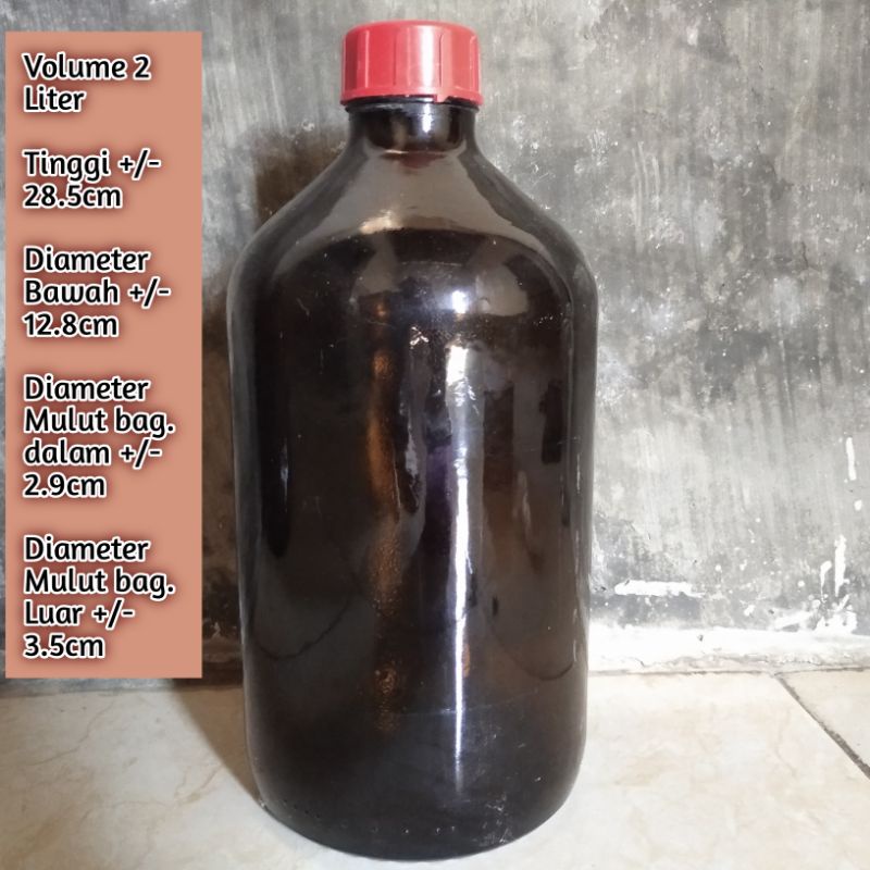 Botol Kaca Amber 2liter
