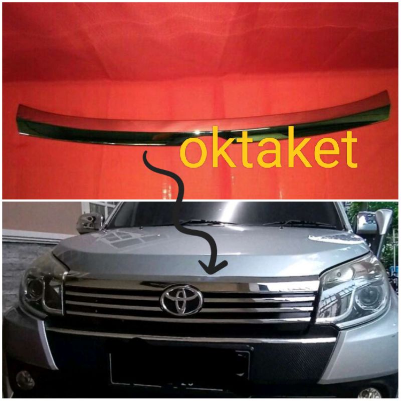 Hood molding/ list kap mesin new Rush  Terios 2015 2016 2017 chrome