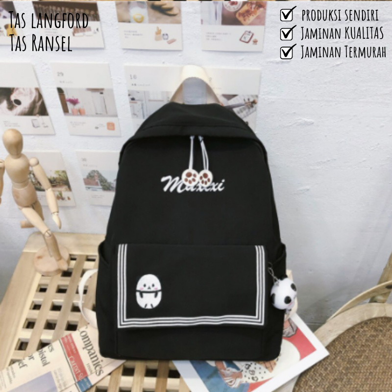 Tas Ransel Wanita - Tas Sekolah Kuliah Kerja Traveling Remaja Dewasa Model Korea Bagus Fashion Stylish Terbaru Murah Kekinian Besar Lucu Simple Casual Elegan Import Lokal Original Perempuan Cewek