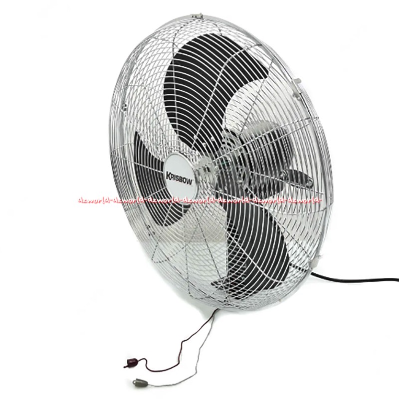 Krisbow Kipas Angin Dinding Tembok 50cm Industrial 3speed Table Fan Swing Wall Stainless Steel Besi