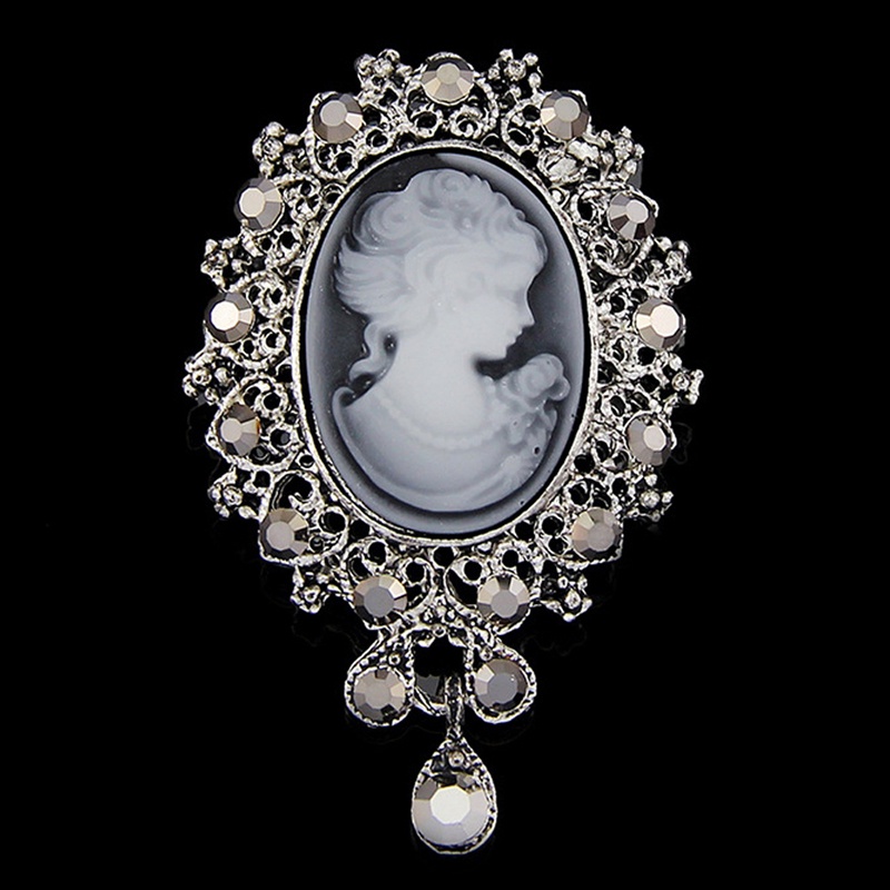 SIY  Lady Vintage Cameo Victorian Style Wedding Party Women Pendant Brooch Pin