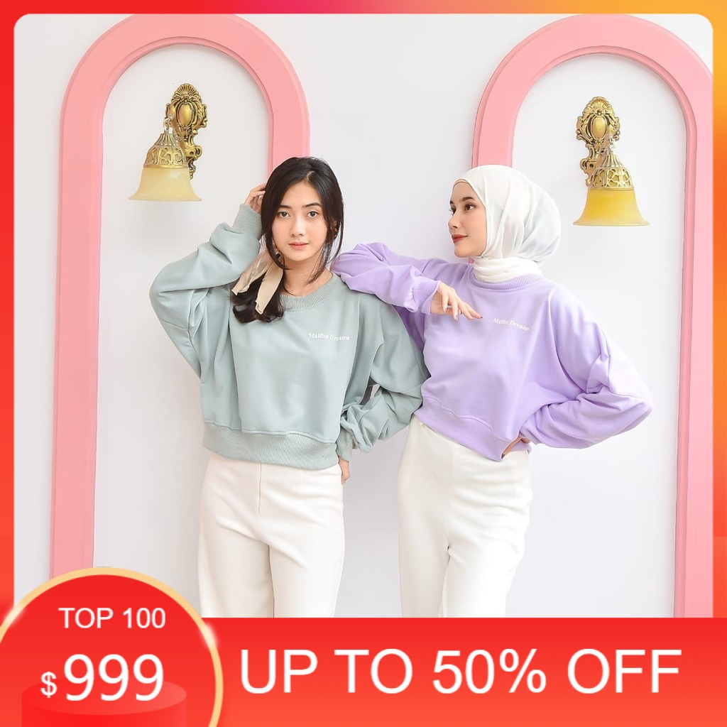 [ COD ] sweater wanita MALIBU DREAM OVERSIZE sweater fleece