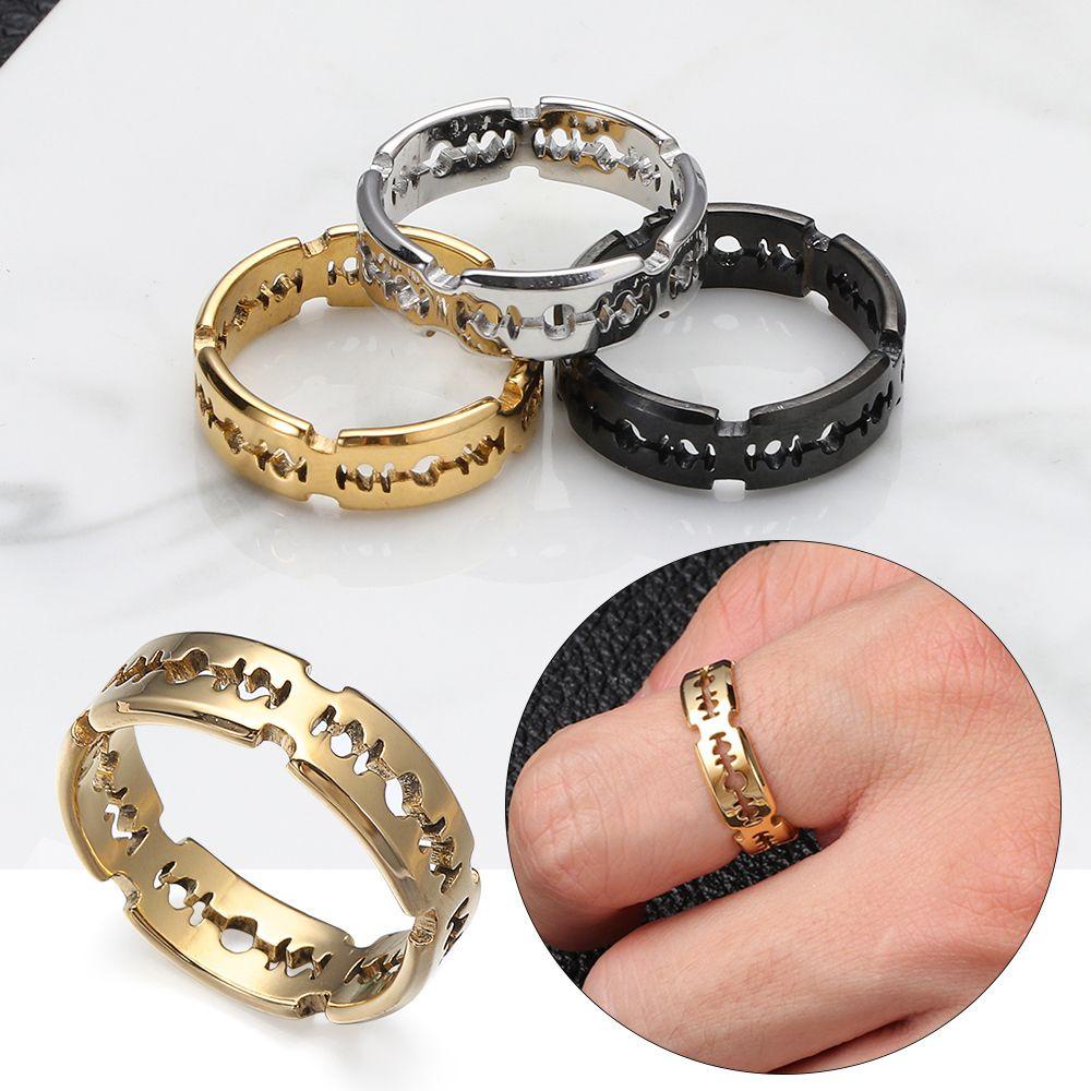 Lily Bladed Ring Fashion Vintage Biker Rock Mens Rings Metal Punk