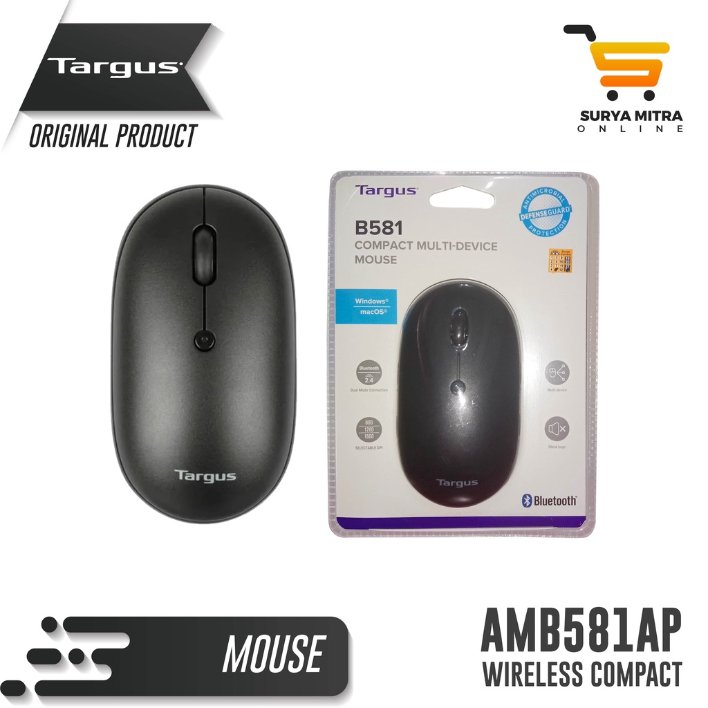 Targus AMB581AP B581 Mouse Wireless Compact and Multi-device Bluetooth