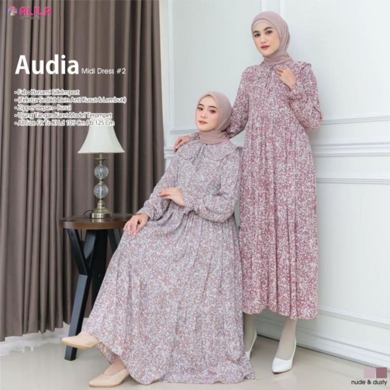GAMIS MUSLIMAH MINI AUDIA MIDI DRESS ORI BY ALILA HIJAB