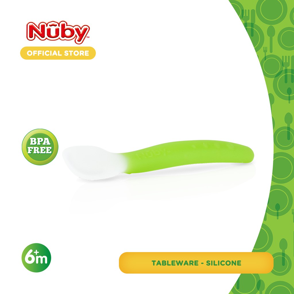 Nuby Silicone Spoon With Case - Sendok Makan Bayi