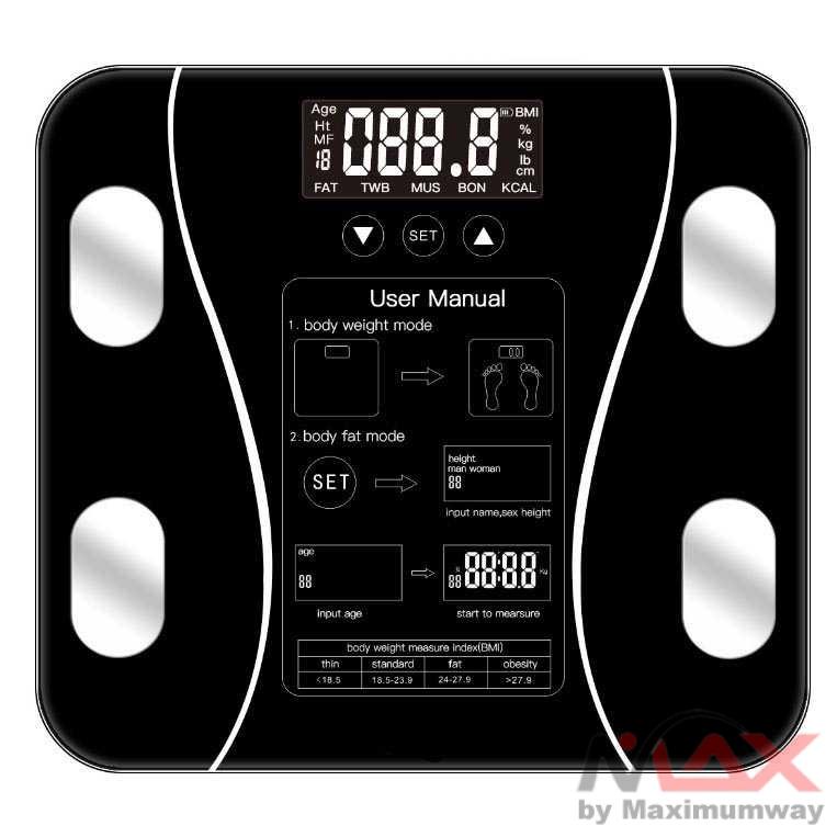 Timbangan Badan Digital Rechargeable carger ulang Pengukur Berat Badan Digital elektrik LCD monitor