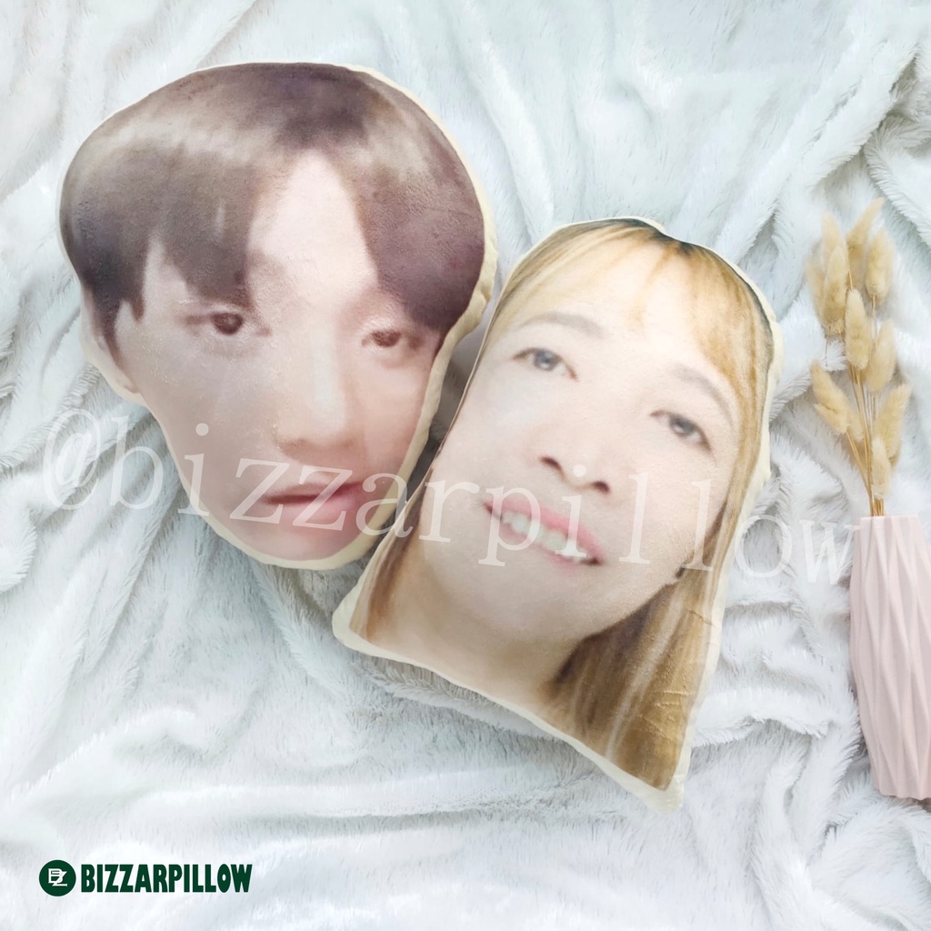 Bizzarpillow Bantal Foto/ Bantal Bentuk Kepala Bantal Custom Bantal Kepala Bantal Unik BZ038