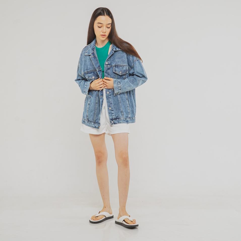 (STOK TERBATAS) This Is April Jaket Jeans Wanita Fender Jackets Denim – 181503