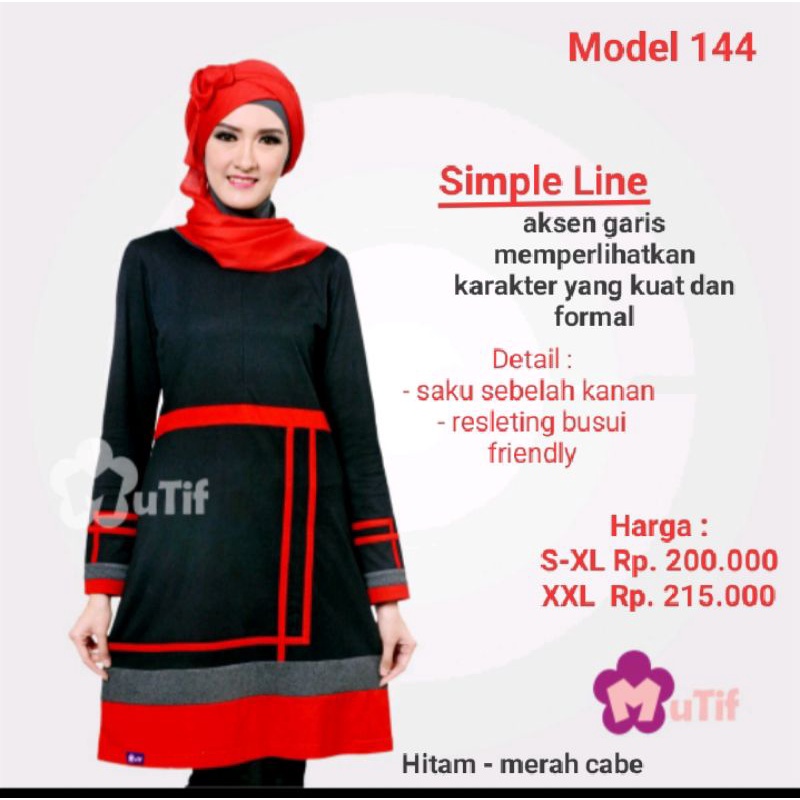 Baju Busana Muslim Wanita Atasan Tunik Merk Mutif Model 144 Cuci Gudang