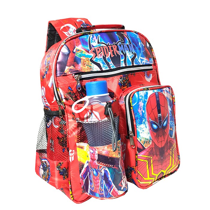 Tas Ransel anak Sekolah TK / SD karakter Spiderman free botol // Tas ransel Spiderman