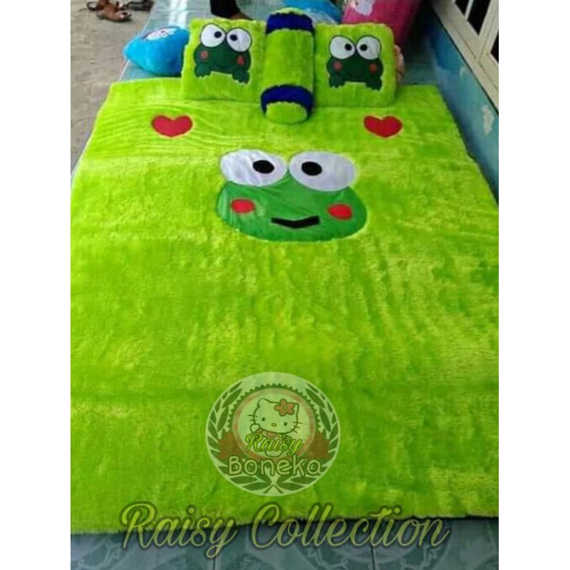 karpet bulu keroppi - karpet lantai - karpet karakter - kasur karakter anak - matras - kasur karpet