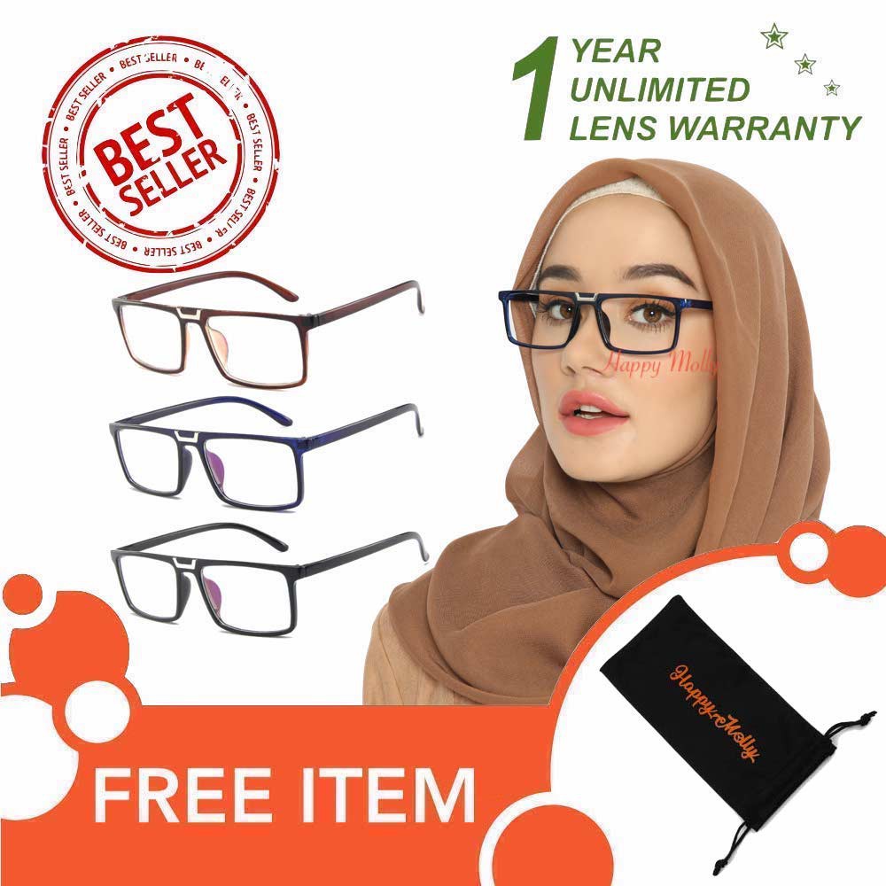 Kacamata Anti Radiasi Blue Ray Lens (Design Korea) Unisex - HM678 ( Group ) FREE Sarung