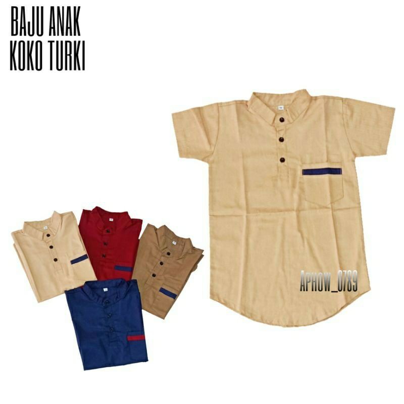 Cod Baju anak Koko/baju Koko anak Masakini usia 3-12 thn/Baju anak Muslim bahan katun