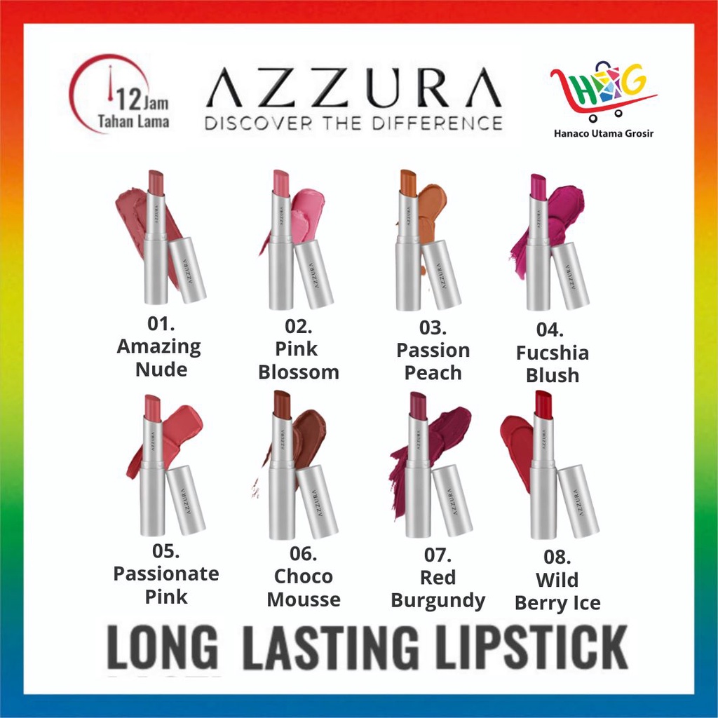 AZZURA LONGLASTING LIPSTICK LIPSTIK TAHAN LAMA