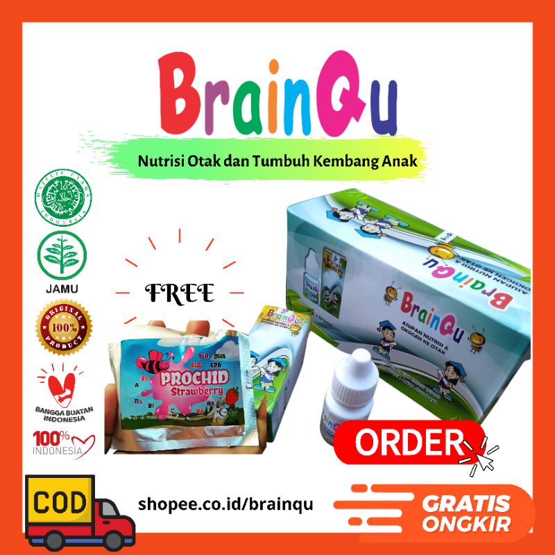 Brainqu Nutrisi otak anak Paket Murah 5 botol | Madu Anak BrainQu brain qu