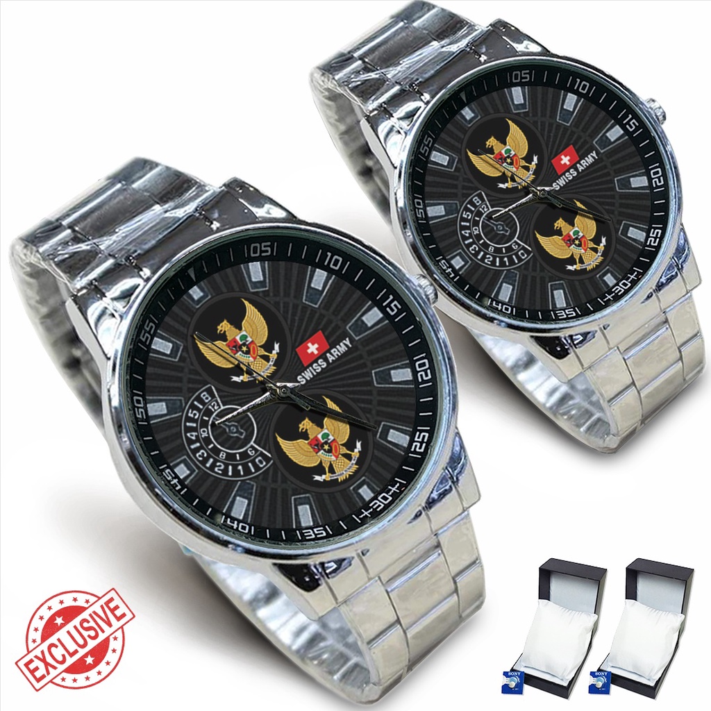 Jam Tangan Rantai Couple Logo GARUDA PANCASILA (Cool)