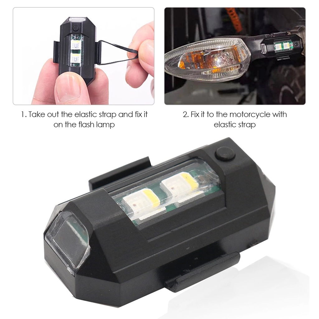 Lampu Peringatan Strobo Sepeda Motor Modifikasi Lampu drone Rechargeable Lampu Malam Lampu Strobo