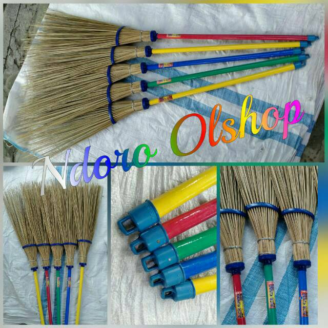 SAPU LIDI TANGKAI / SAPU KOREK LIDI/SAPU TAMAN GAGANG PANJANG