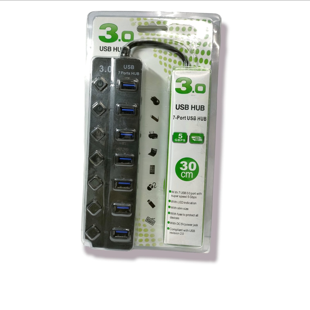 Hub USB 3.0 7 Port 7 Switch tambahan usb 7 lubang