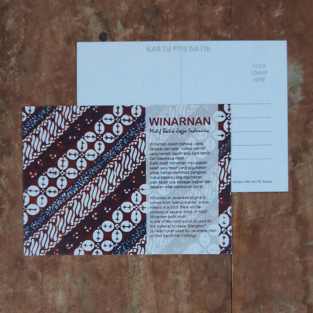 

10 LEMBAR KARTU POS BATIK INDONESIA POSTCARD MOTIF WINARNAN BISA CAMPUR MOTIF LAIN