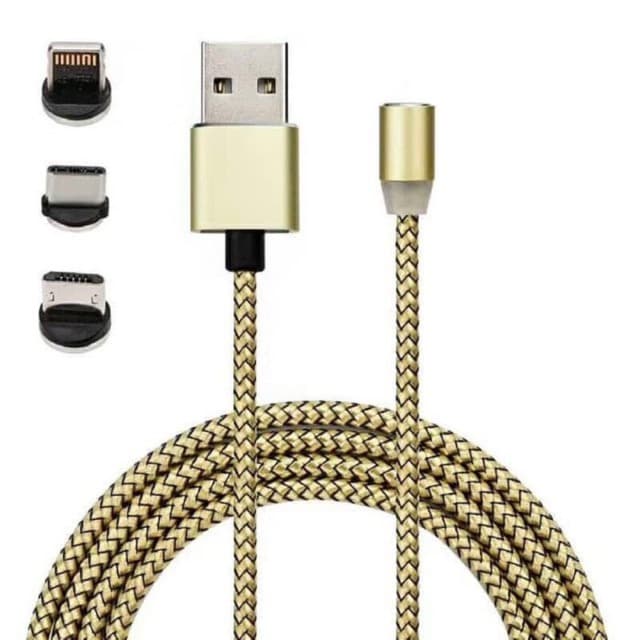 Kabel Data Magnetic 3 in 1 NON LED Cable Charger Micro Lightning Type-C Grosir