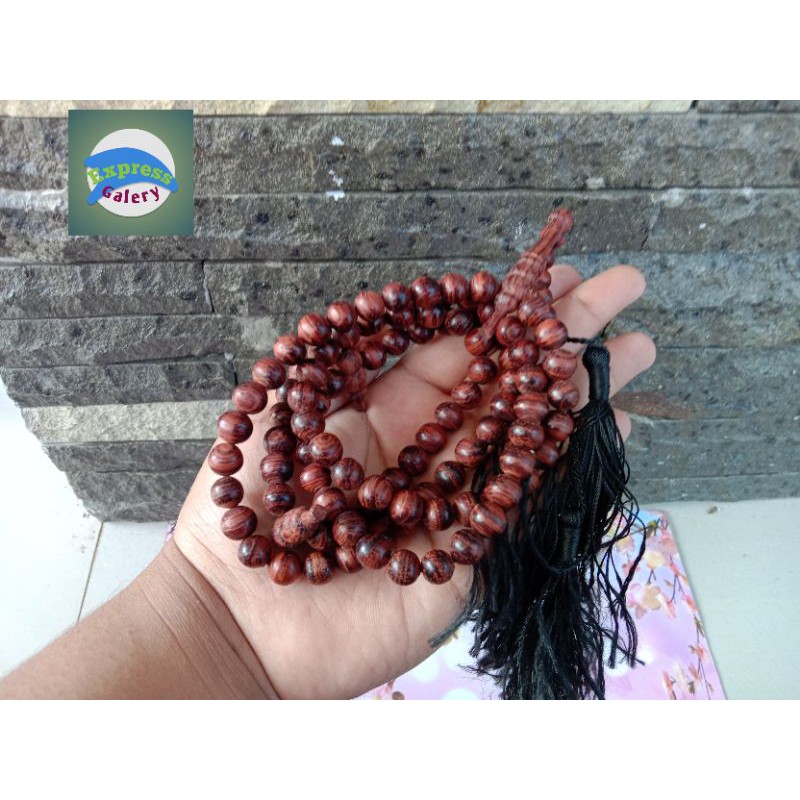 tasbih muslim kayu gaharu merah zebra A03