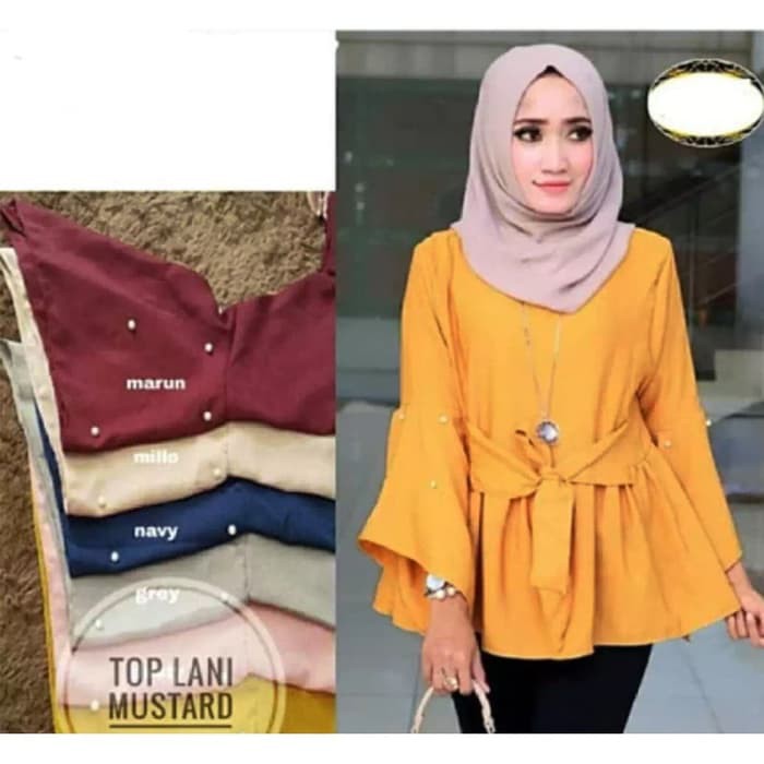 Dresslim dara armia ORI DLUHA RA gamis remaja Atasan Lany Mustard [Gamis 0140] TAH 13DUP